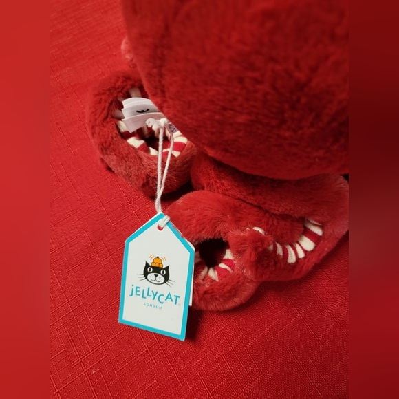 Jellycat Holiday Cranberry Octopus  - SMALL - w/jelly cat gift bag /dust bag - Picture 5 of 7